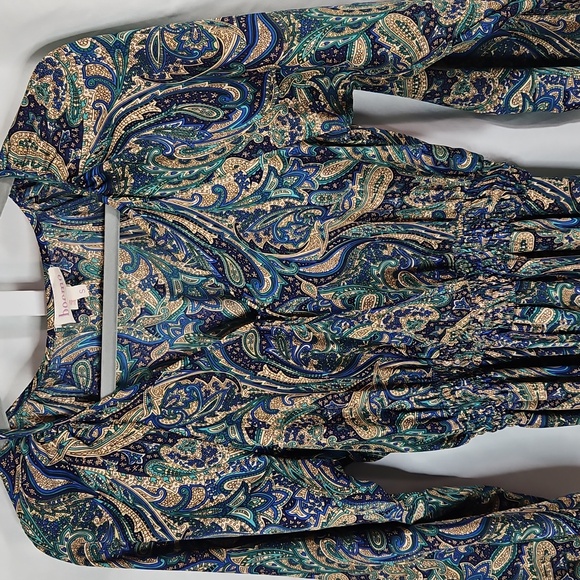 Anthropologie Boemo Hippie Flowly Long Sleeve Paisley Maxi Dress Size Small - Picture 5 of 10